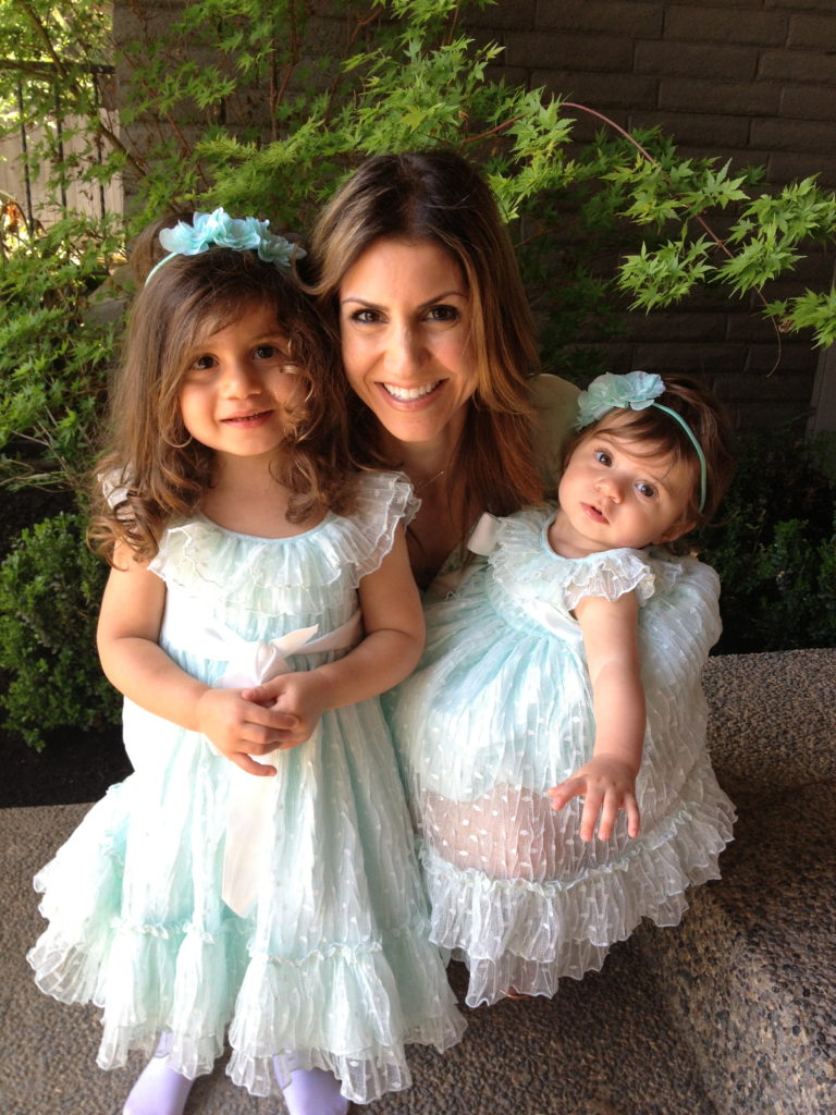 Easter. Girls' dresses, Nordstrom. You can't tell, but yes, my dress is mint green. 