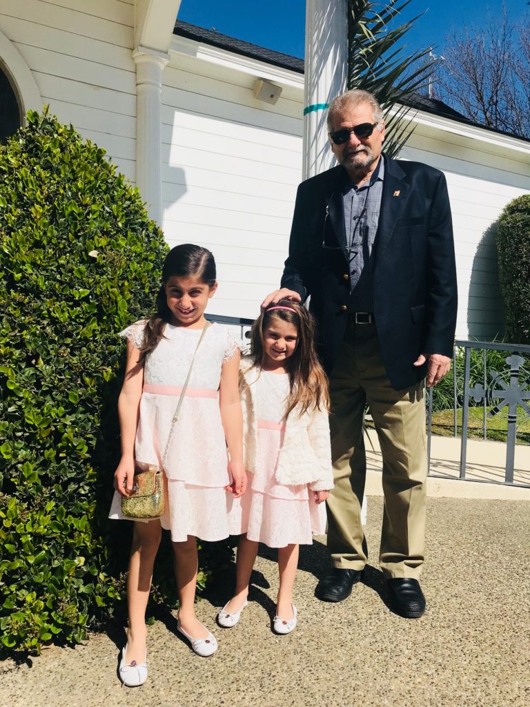 daughters-grandpa-dad-palm-sunday-church-holy-week